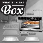 Gourmia Toaster Oven Digital Air Fryer - Convection Mode with 4 Slice Capacity, 3 Rack Positions, 12 Presets, Toast, Bagel, Bake, Roast, Broil, Dehydrate, Popcorn, Fits 9" Pizza, Stainless Steel