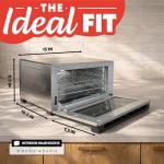 Gourmia Toaster Oven Digital Air Fryer - Convection Mode with 4 Slice Capacity, 3 Rack Positions, 12 Presets, Toast, Bagel, Bake, Roast, Broil, Dehydrate, Popcorn, Fits 9" Pizza, Stainless Steel