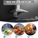 SNDOAS Wall Mount Range Hood 30 inch with Touch and Gesture Sensing Control,Chimney-Style Stainless Steel Range Hood,Vent Hood 30 inch Ducted/Ductless Convertible Kitchen Hood,Baffle Filters