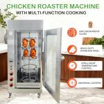 HayWHNKN Vertical Low LPG Gas Rotisserie Oven Stainless Steel Rotary Chicken Roaster Machine with Adjustable Temperature 50°C-250°C for Commercial Home Use 110V
