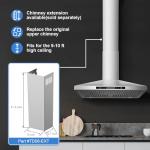 SNDOAS Wall Mount Range Hood 30 inch with Touch and Gesture Sensing Control,Chimney-Style Stainless Steel Range Hood,Vent Hood 30 inch Ducted/Ductless Convertible Kitchen Hood,Baffle Filters