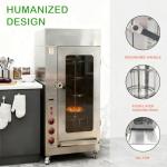 HayWHNKN Vertical Low LPG Gas Rotisserie Oven Stainless Steel Rotary Chicken Roaster Machine with Adjustable Temperature 50°C-250°C for Commercial Home Use 110V