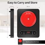 VBGK Single Burner Electric Cooktop,110V 1800W Electric Stove Top with LED Touch Control,10 Power Levels, 4 hTimer, Safety Lock,Portable cooktop,Overheat protection