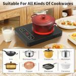 VBGK Single Burner Electric Cooktop,110V 1800W Electric Stove Top with LED Touch Control,10 Power Levels, 4 hTimer, Safety Lock,Portable cooktop,Overheat protection