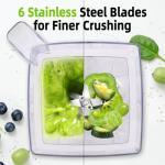 OMMO Blender for Smoothies: 1800W Peak Blenders for Kitchen, 68oz BPA-Free Pitcher, Timer & Speed Control, 6 Stainless Steel Blades, Dishwasher Safe Blender for Ice Crush/Smoothies/Frozen Drinks/Black