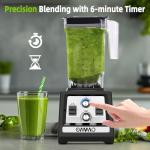 OMMO Blender for Smoothies: 1800W Peak Blenders for Kitchen, 68oz BPA-Free Pitcher, Timer & Speed Control, 6 Stainless Steel Blades, Dishwasher Safe Blender for Ice Crush/Smoothies/Frozen Drinks/Black
