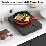 VBGK Single Burner Electric Cooktop,110V 1800W Electric Stove Top with LED Touch Control,10 Power Levels, 4 hTimer, Safety Lock,Portable cooktop,Overheat protection