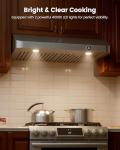 JOCO 30 Inch Under Cabinet Range Hood, 900 CFM Stainless Steel Kitchen Vent Hood, 4-Speed Gesture/Touch/Remote Control C01-30G