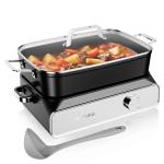 Slow Cooker 10-Quart - PFOA-Free Ceramic Coating, Oven Safe to 450°F | Keep Warm Function for Large Family Gatherings (Includes Silicone Spoon)