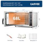 Garvee Commercial Convection Oven Countertop, 68L/60Qt, 1750W Toaster, 4-Tier Electric Oven w/Front Glass Door, Trays Wire Racks Clip Gloves, 120V