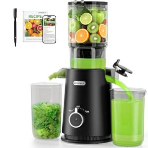 ECOSELF Juicer Machines - Wide Mouth Feed Chute with Self Feeding Hands-Free Design - Cold Press Juicer for Vegetables and Fruits - Juice Extractor Machine High Juice Yield - With Brush