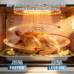 Garvee Commercial Convection Oven Countertop, 68L/60Qt, 1750W Toaster, 4-Tier Electric Oven w/Front Glass Door, Trays Wire Racks Clip Gloves, 120V