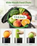 ECOSELF Juicer Machines - Wide Mouth Feed Chute with Self Feeding Hands-Free Design - Cold Press Juicer for Vegetables and Fruits - Juice Extractor Machine High Juice Yield - With Brush