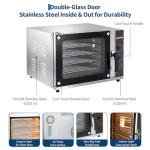 Garvee Commercial Convection Oven Countertop, 68L/60Qt, 1750W Toaster, 4-Tier Electric Oven w/Front Glass Door, Trays Wire Racks Clip Gloves, 120V