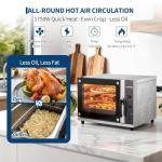 Garvee Commercial Convection Oven Countertop, 68L/60Qt, 1750W Toaster, 4-Tier Electric Oven w/Front Glass Door, Trays Wire Racks Clip Gloves, 120V