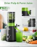 ECOSELF Juicer Machines - Wide Mouth Feed Chute with Self Feeding Hands-Free Design - Cold Press Juicer for Vegetables and Fruits - Juice Extractor Machine High Juice Yield - With Brush