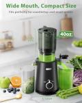 ECOSELF Juicer Machines - Wide Mouth Feed Chute with Self Feeding Hands-Free Design - Cold Press Juicer for Vegetables and Fruits - Juice Extractor Machine High Juice Yield - With Brush