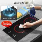 GIHETKUT Electric Cooktop,Built-in and Countertop Electric Stove Top, 2100W 110V Electric Burner 9 Heating Level, Timer & Kid Safety Lock, Sensor Touch Control 2 Burner Electric Cooktop.