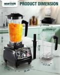 WantJoin Professional Blender, 68oz Commercial Blender for kitchen Max 1800W High Power Home and Commercial with Timer, Smoothie Maker 2200ml for Crushing Ice, Frozen Dessert, Soup,fish