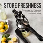 Zulay Kitchen Cast-Iron Orange Juice Squeezer - Heavy-Duty, Easy-to-Clean, Professional Citrus Juicer - Durable Stainless Steel Lemon Squeezer - Sturdy Manual Citrus Press & Orange Squeezer (Black)