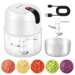 EASYSPEED Electric Garlic Chopper 1Cup, Mini USB Charging Wireless Food Processor with 304 Stainless Steel, 2 Sharp Blades, Portable Kitchen Meat Grinder for Onion, Garlic, Ginger, Chili
