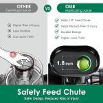 Slow Masticating Juicer,Brecious Cold Press Juicers with 2 Speed Modes & Quiet Motor,Juicers Machines Vegetable and Fruit with Reverse Function,Celery Juicer,BPA-Free,Easy to Clean (Black)