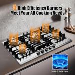Kyerbaino Gas Cooktop 30 Inch, Stainless Steel 5 Burners Gas Stovetop Built-in LPG/NG Convertible Gas Cooktop Dual Fuel Sealed Gas Stove