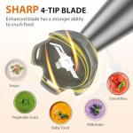 KOIOS Immersion Blender, 1000W Anti-scratch 3-in-1 Hand Blender, Upgraded 12 Speed Stainless Steel Blade Stick Blenders with Turbo Mode, Whisk and Milk Frother, Non-BPA