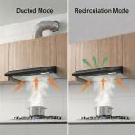 CIARRA Black Range Hood 30 inch Under Cabinet Ductless Range Hood Vent for Kitchen with Anti-fingerprint Design, 3 Speed Exhaust Fan