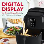DASH Tasti-Crisp™ Electric Air Fryer Oven, 2.6 Qt., Black – Compact Air Fryer for Healthier Food in Minutes, Ideal for Small Spaces - Auto Shut Off, Digital, 1000-Watt