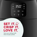 DASH Tasti-Crisp™ Electric Air Fryer Oven, 2.6 Qt., Black – Compact Air Fryer for Healthier Food in Minutes, Ideal for Small Spaces - Auto Shut Off, Digital, 1000-Watt