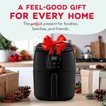 DASH Tasti-Crisp™ Electric Air Fryer Oven, 2.6 Qt., Black – Compact Air Fryer for Healthier Food in Minutes, Ideal for Small Spaces - Auto Shut Off, Digital, 1000-Watt