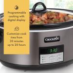 Crock-Pot Large 8-Quart Programmable Slow Cooker with Auto Warm Setting, Black Stainless Steel (Pack of 1)