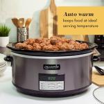 Crock-Pot Large 8-Quart Programmable Slow Cooker with Auto Warm Setting, Black Stainless Steel (Pack of 1)