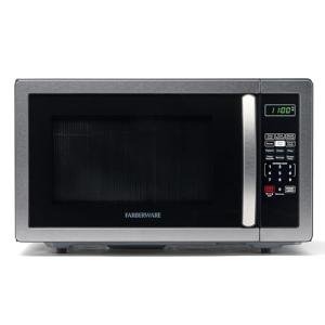 Farberware 1.1 Cu. Ft. Countertop Microwave Oven – 1000 Watts Power, Auto Cook Settings, Defrost, Easy Clean and Child Safety Lock-Stainless, Stainless Steel