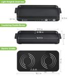 AMZCHEF Double Induction Cooktop with Removable Griddle Pan Non-stick, 1800W 2 burner Portable Induction Stove With Sensor Touch 9 Power Levels, 99 Min Timer, Black