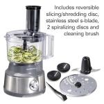 Hamilton Beach Food Processor & Vegetable Chopper for Slicing, Shredding, Mincing, and Puree, 10 Cups + Veggie Spiralizer makes Zoodles and Ribbons, Grey and Stainless Steel (70735)