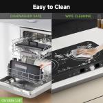 AMZCHEF Double Induction Cooktop with Removable Griddle Pan Non-stick, 1800W 2 burner Portable Induction Stove With Sensor Touch 9 Power Levels, 99 Min Timer, Black