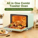 ROBAM Toaster Air Fryer Oven Combo, Countertop Convection Cooker with Bake & Fry, 1.2 Cu.Ft Large Capacity Combi Steam Oven, 32 Preset Recipes, Smart Touch Precise Temp Control, Multi-Stage (Green)