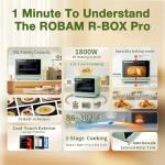 ROBAM Toaster Air Fryer Oven Combo, Countertop Convection Cooker with Bake & Fry, 1.2 Cu.Ft Large Capacity Combi Steam Oven, 32 Preset Recipes, Smart Touch Precise Temp Control, Multi-Stage (Green)