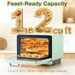 ROBAM Toaster Air Fryer Oven Combo, Countertop Convection Cooker with Bake & Fry, 1.2 Cu.Ft Large Capacity Combi Steam Oven, 32 Preset Recipes, Smart Touch Precise Temp Control, Multi-Stage (Green)