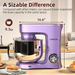 COOKLEE Stand Mixer, 9.5 Qt. 660W 10-Speed Electric Kitchen Mixer with Dishwasher-Safe Dough Hooks, Flat Beaters, Wire Whip & Pouring Shield Attachments for Most Home Cooks, Lavender