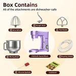 COOKLEE Stand Mixer, 9.5 Qt. 660W 10-Speed Electric Kitchen Mixer with Dishwasher-Safe Dough Hooks, Flat Beaters, Wire Whip & Pouring Shield Attachments for Most Home Cooks, Lavender