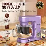 COOKLEE Stand Mixer, 9.5 Qt. 660W 10-Speed Electric Kitchen Mixer with Dishwasher-Safe Dough Hooks, Flat Beaters, Wire Whip & Pouring Shield Attachments for Most Home Cooks, Lavender