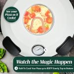 Cook With Color Electric Indoor Pizza Oven – Crispy Crust Countertop Pizza Maker, Heats up to 800˚F, 12 Inch Ceramic Stone, Dual Temperature Control Knobs, Bamboo Peel Included, Off White