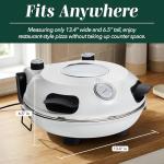 Cook With Color Electric Indoor Pizza Oven – Crispy Crust Countertop Pizza Maker, Heats up to 800˚F, 12 Inch Ceramic Stone, Dual Temperature Control Knobs, Bamboo Peel Included, Off White