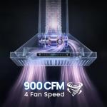 36" Stainless Steel Wall Mount Range Hood