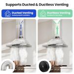 36" Stainless Steel Wall Mount Range Hood