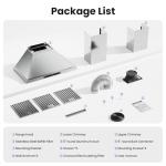 36" Stainless Steel Wall Mount Range Hood