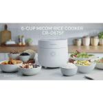 CUCKOO Rice Cooker 3 Cup Uncooked / 6 Cup Cooked, Modern Fuzzy Logic Rice Cooker Small with Delay Timer & Keep Warm Setting, Versatile Food Steamer for Cooking, Non-Stick Inner Pot, White (CR-0375FW)